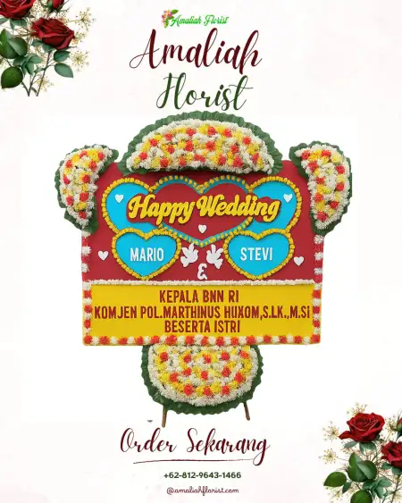 Papan Bunga Pernikahan Batu Selicin